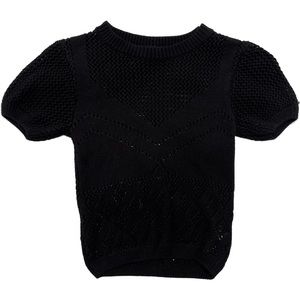 Knitted black crop top